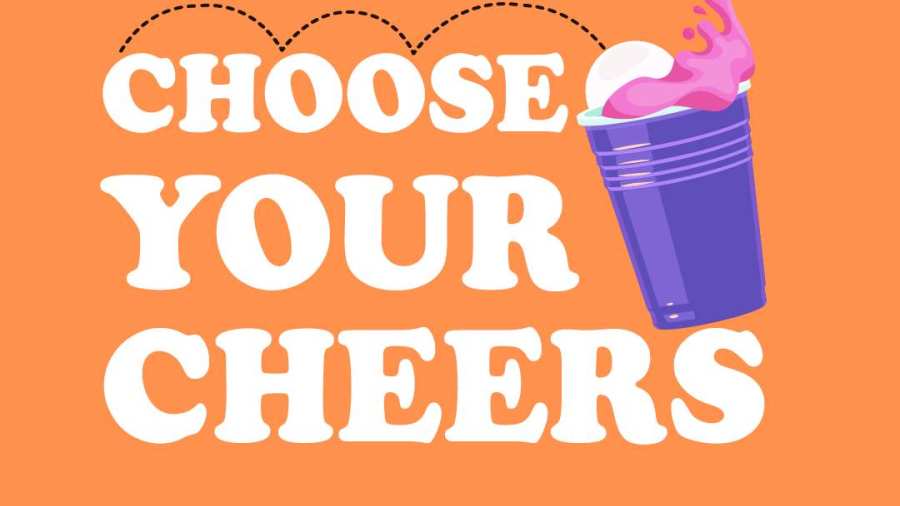 Het logo van Choose your Cheers met oranje achtergrond