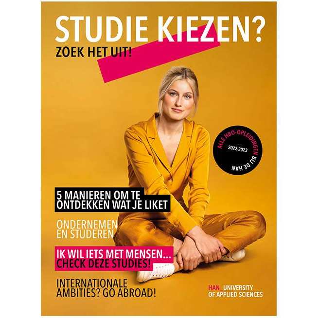 301454 De cover van studiekeuzemagazine Zoek het uit 2021 met witruimte eromheen voor han.nl