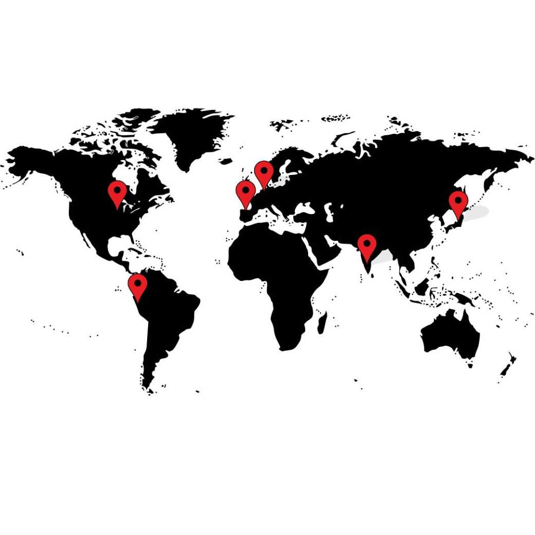 495853 Map of international partners for the International School of Business' researcher network