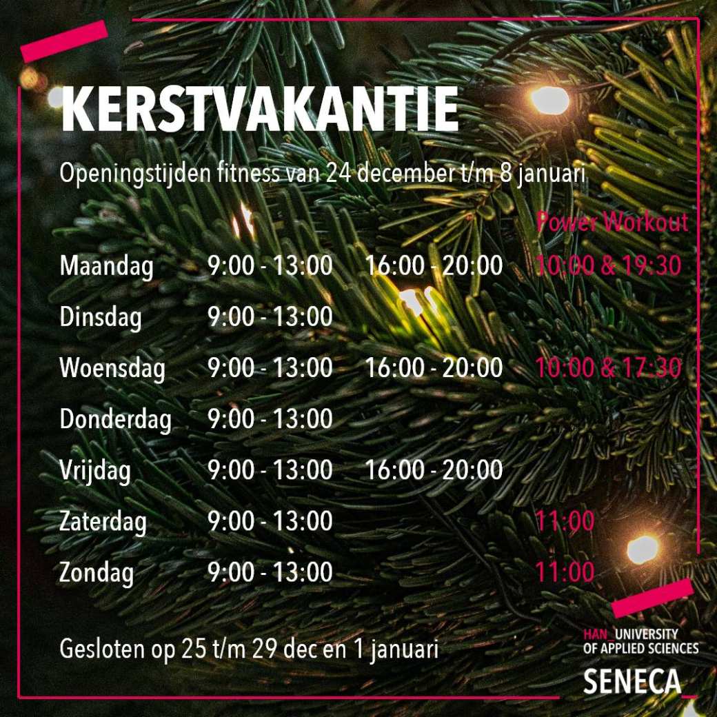 Bereikbaarheid en openingstijden kerstvakantie