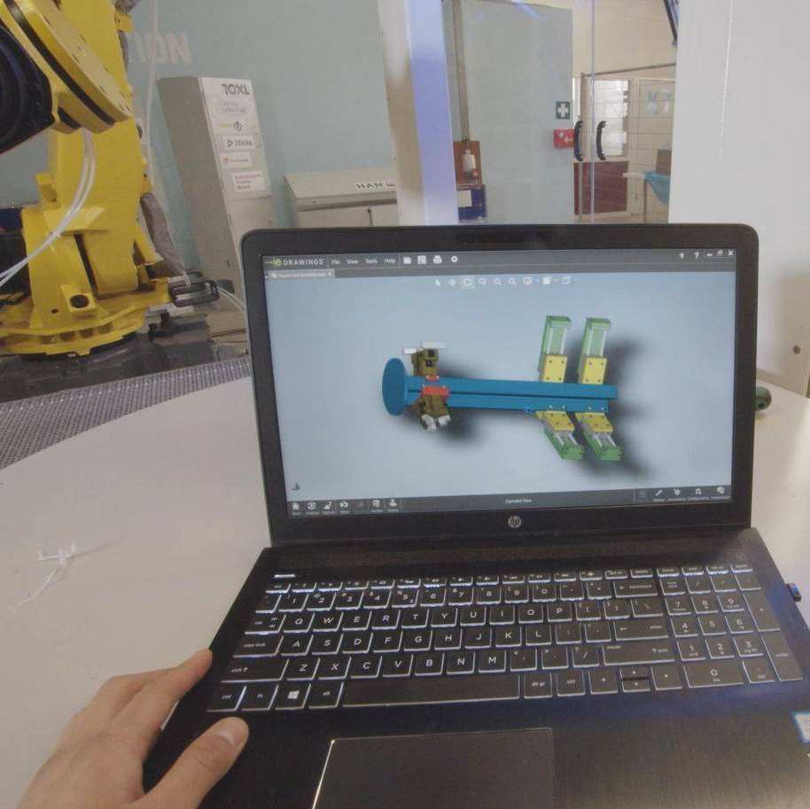 robot constructie animeren op laptop