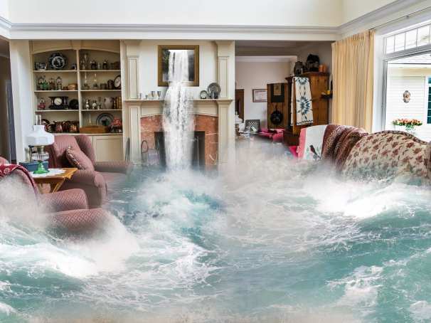 Overstroming van een huis