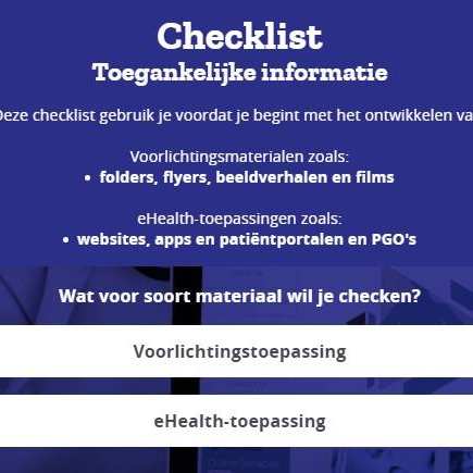 360571 Afbeelding van de checlist toegankelijke informatie Pharos