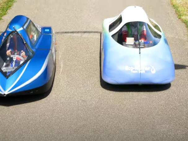 Automotive Hydromotive HM10 waterstofauto in race met Ecorunner TU Delft 2020