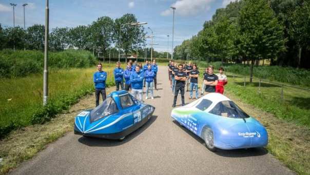 194126 Teams HAN Hydromotive en TU Delft met waterstofauto concept juli 2020 in Rijswijk