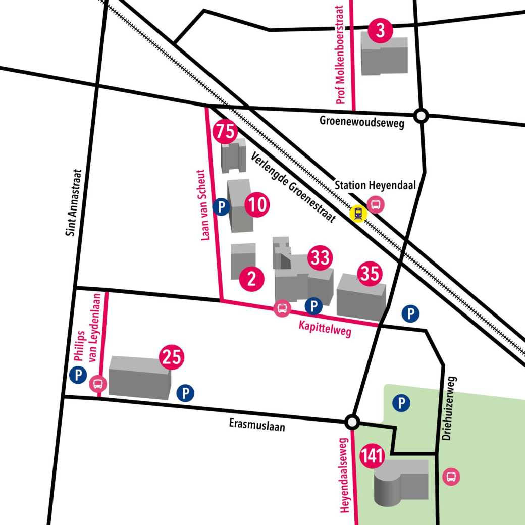 9dd28180-0cff-11ee-8808-02565807075b Een plattegrond van de HAN campus in Nijmegen.