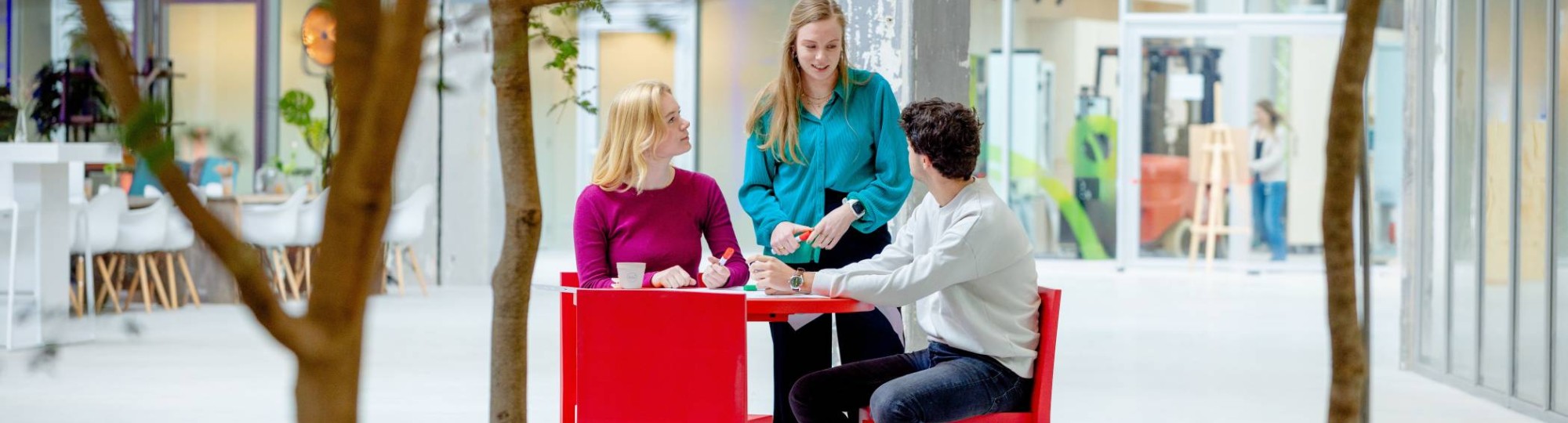 Studenten in overleg