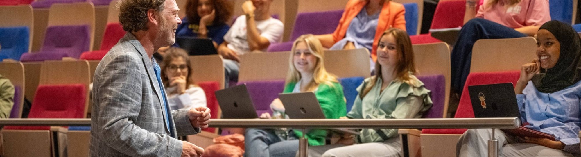 Studenten in een college