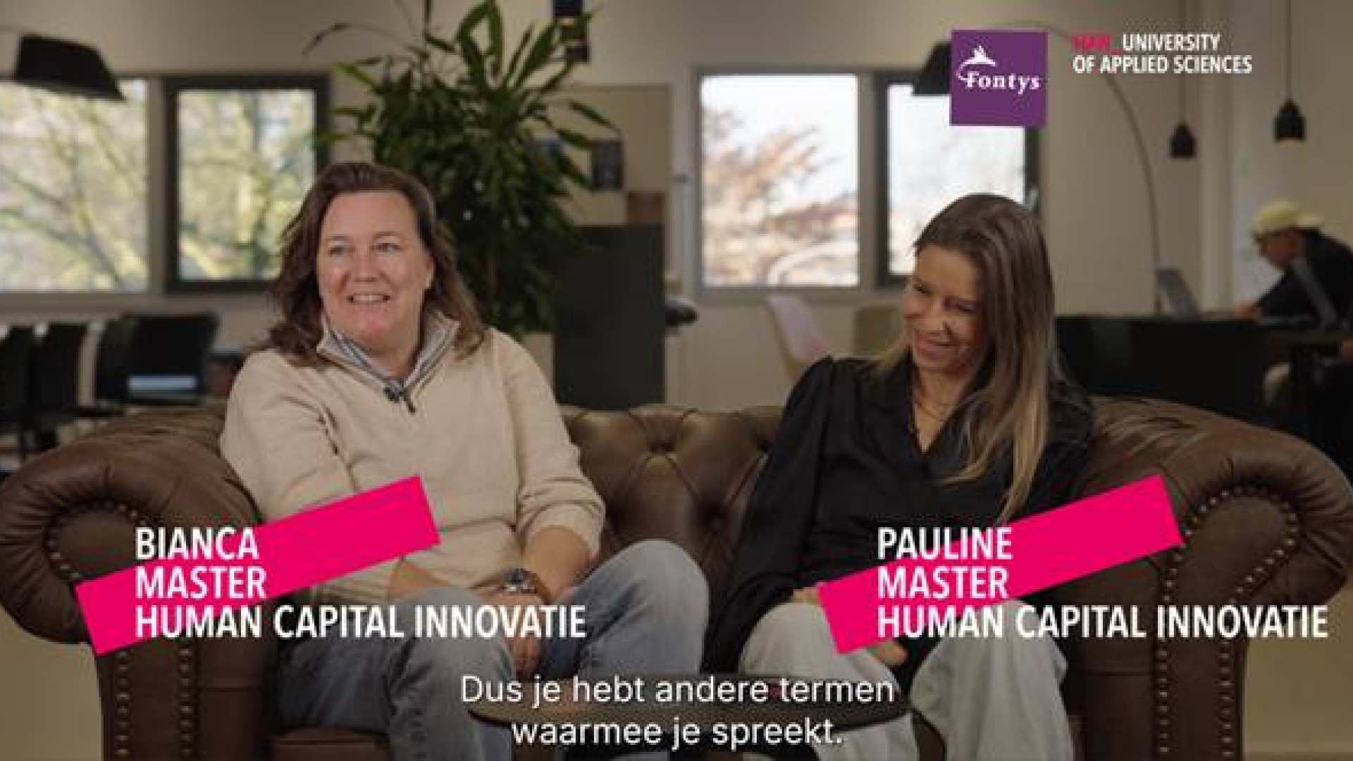 Screenshot van de bankvideo voor de master Human Capital Innovatie