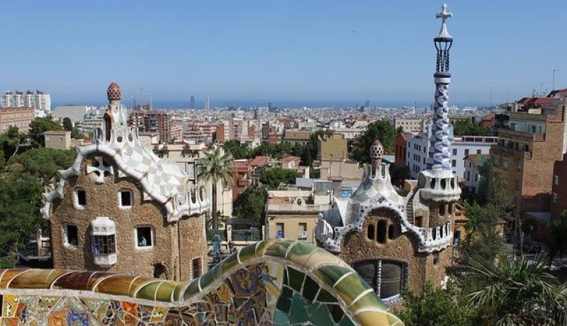 Overzichtsfoto Park Guell in Barelona