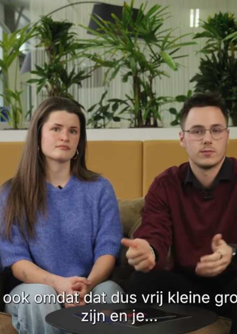 Screenshot van de bankvideo voor de HAN-brede pagina doorstromers