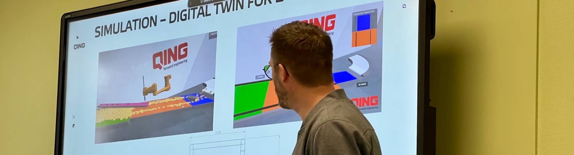 Bram de Vrught, Managing Director bij QING, gaf op vrijdag 6 december een speciale gastles aan HAN-studenten Engineering en Automotive over robotica en artificial intelligence.