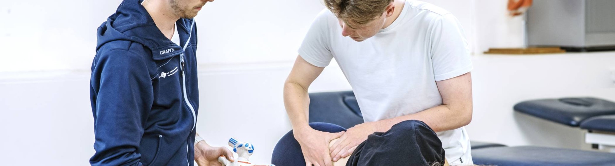 Fysiotherapie, K33 b1, docent, student, oefening, rug behandelbank