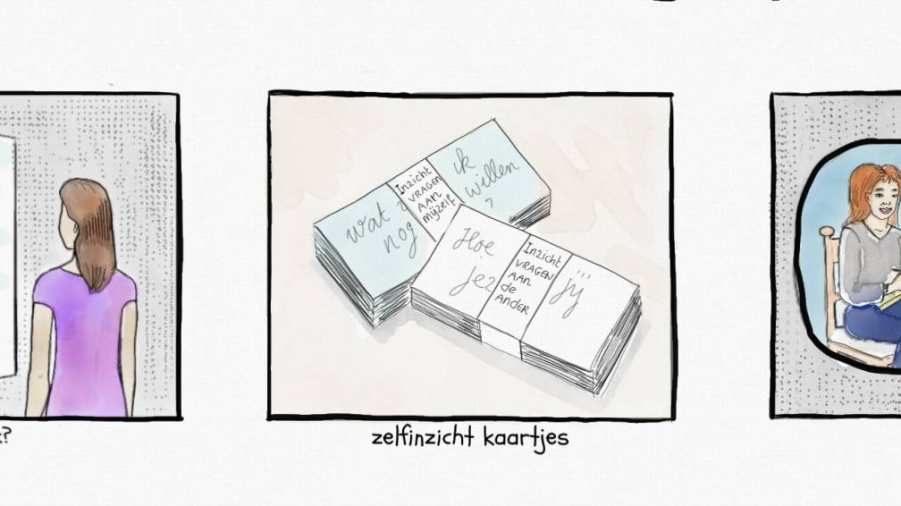 Tekeningen van het afstudeeronderzoek van Jolanda Chung, deeltijd social work student. 