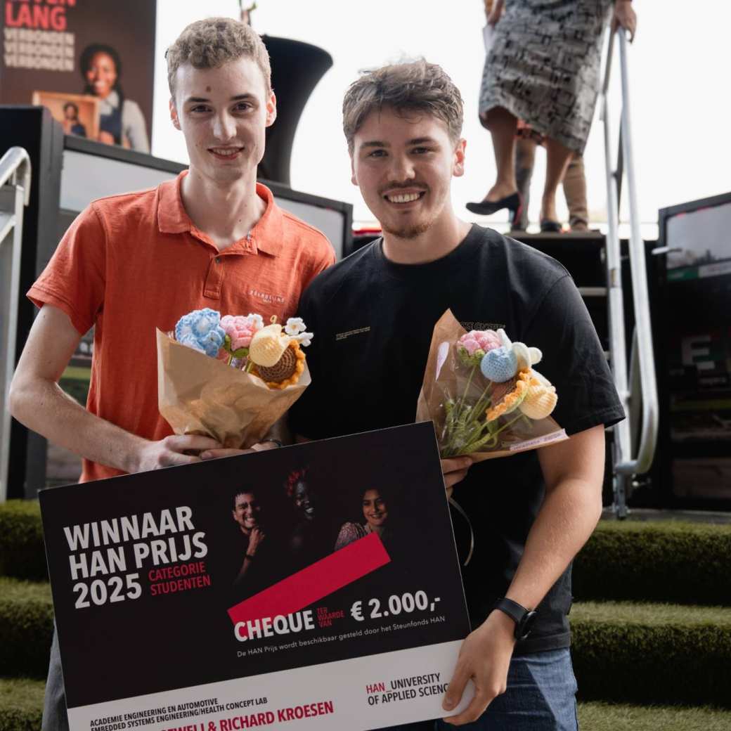 HAN Prijs winnaars categorie Student Victor Hogewij en Richard Kroesen