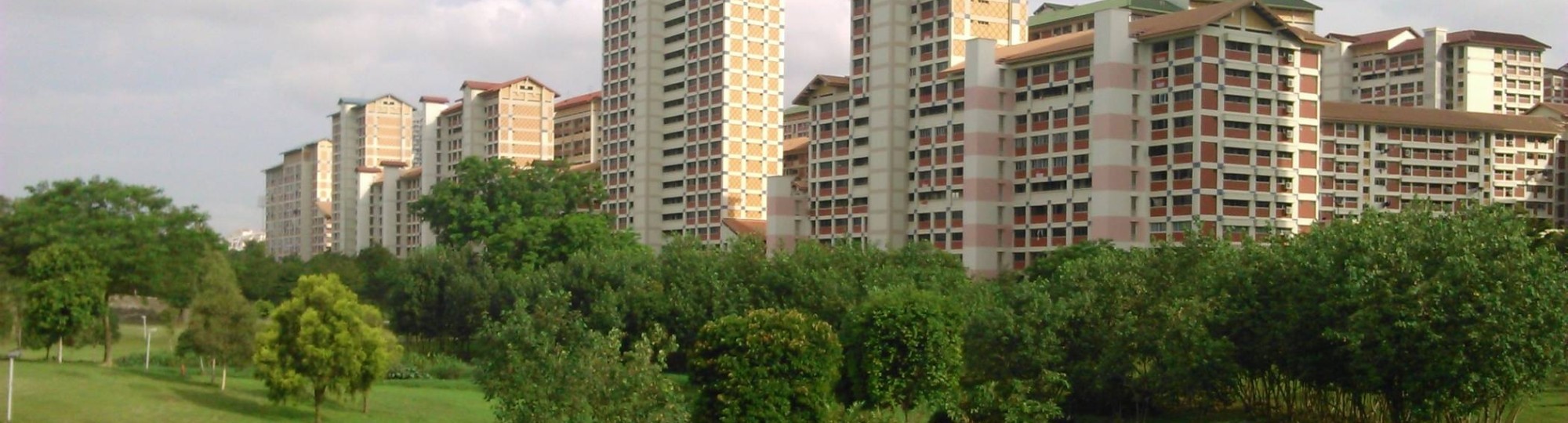 hoogbouw met veel groen daarvoor