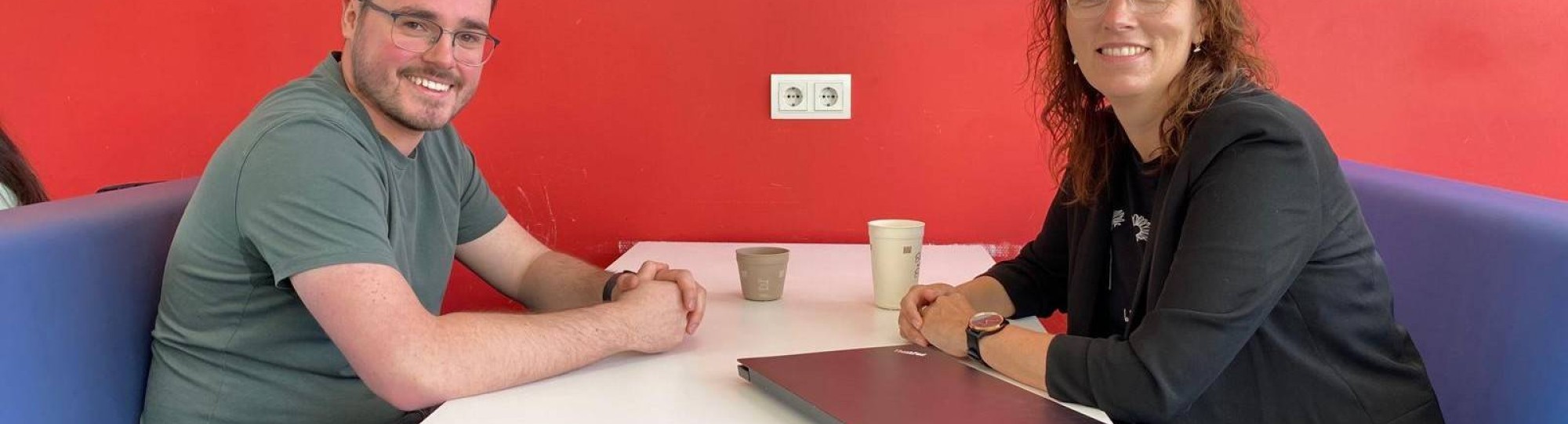 Student Thorsten en studiebegeleider Tamara