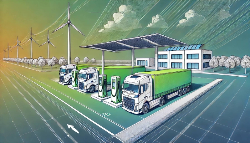 DC-Laadplein voor elektrische vrachtwagens