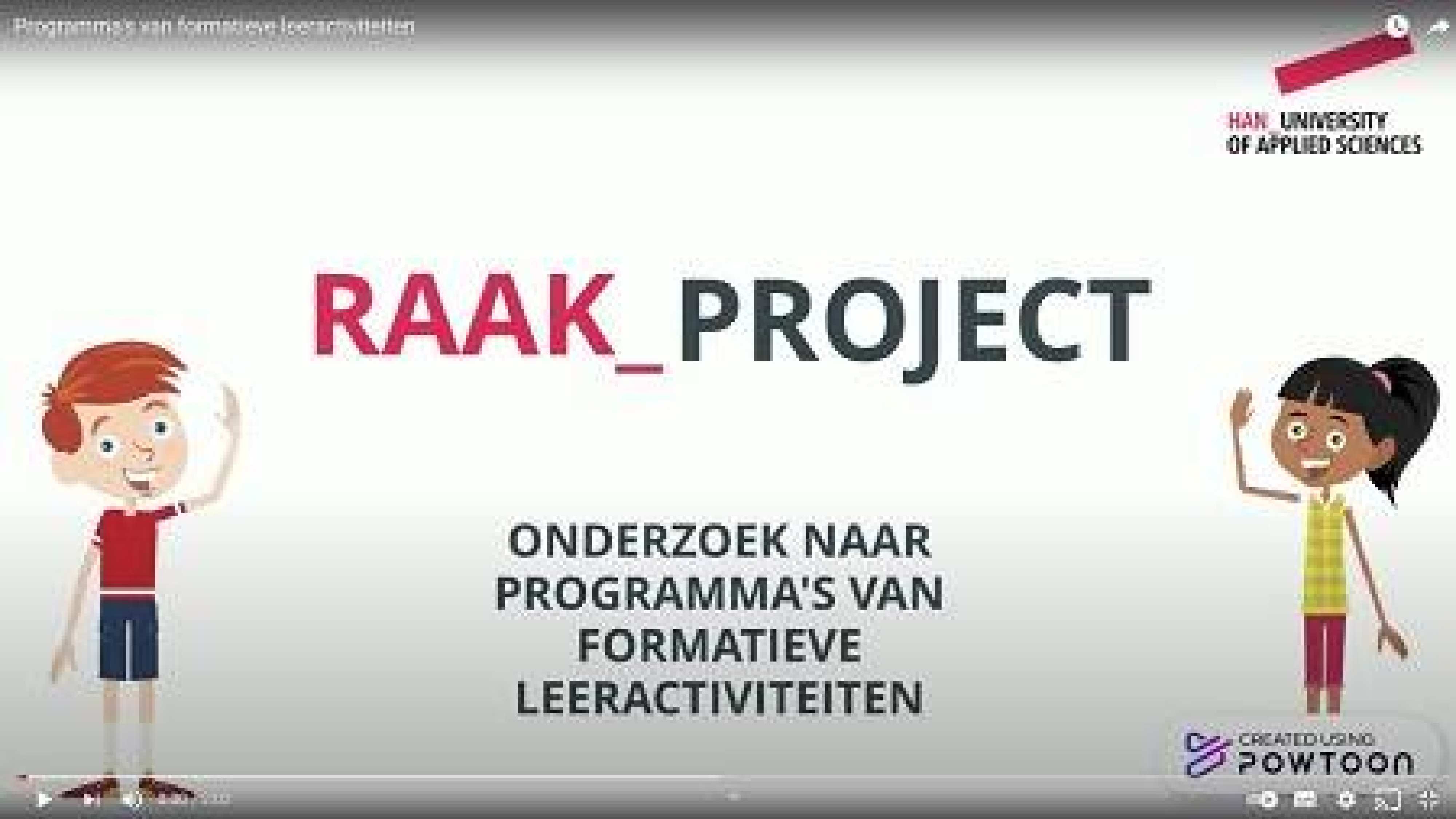 Printscreen van filmpje dat hoort bij het RAAK project Formatief Evalueren.
