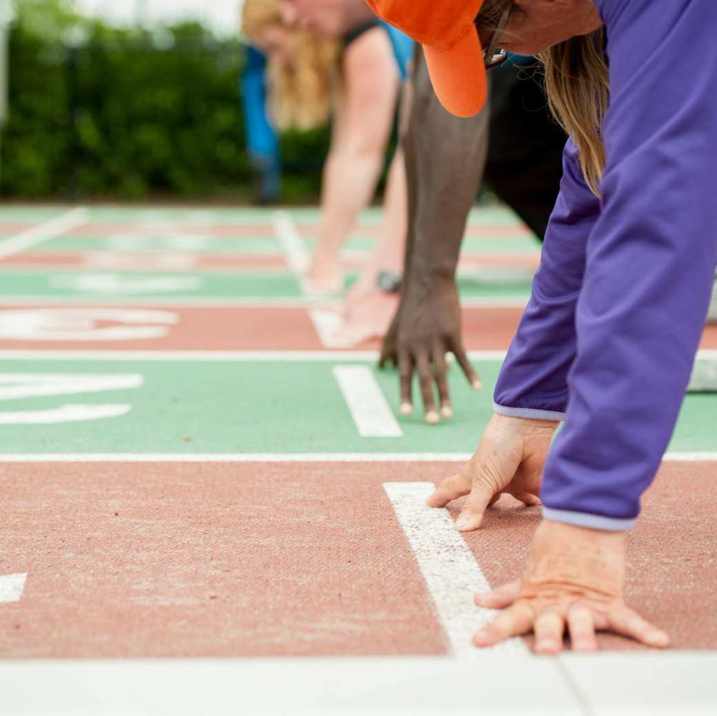 hardlopers klaar voor de start