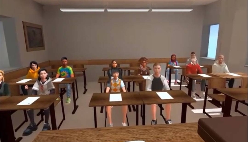 een screenshot van een beeld uit het VR scenario