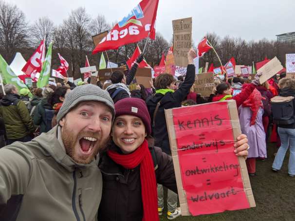 Protestactie onderwijsbezuinigingen november 2024