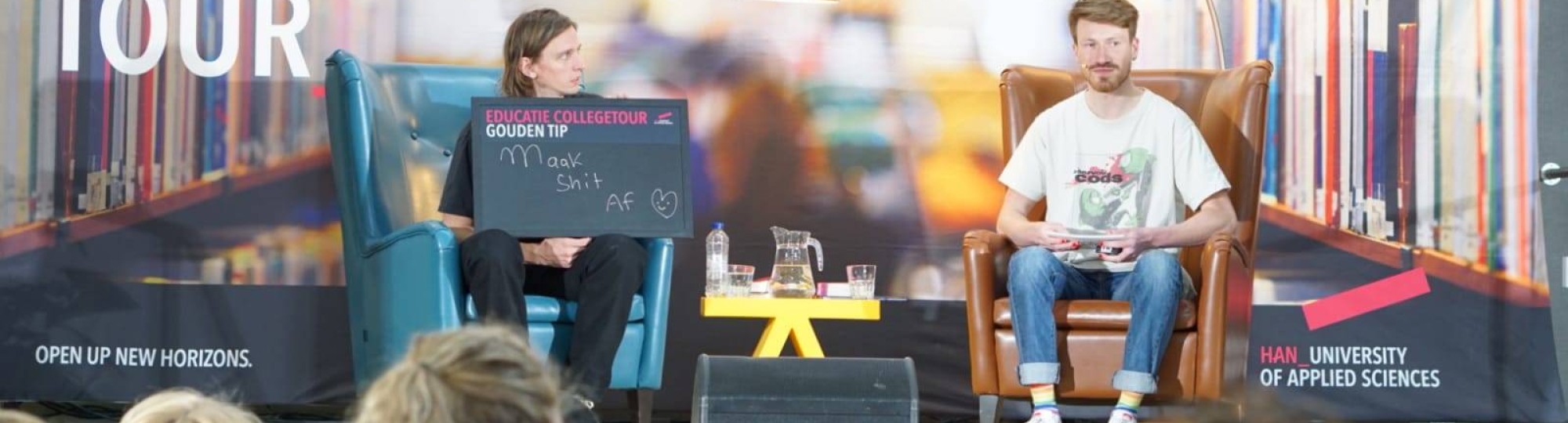 Foto Pepijn Lanen tijdens educatie collegetour 2022