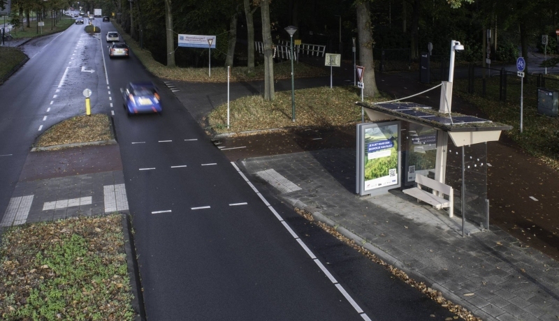 Bovenaanzicht biobased bushokje De Bilt