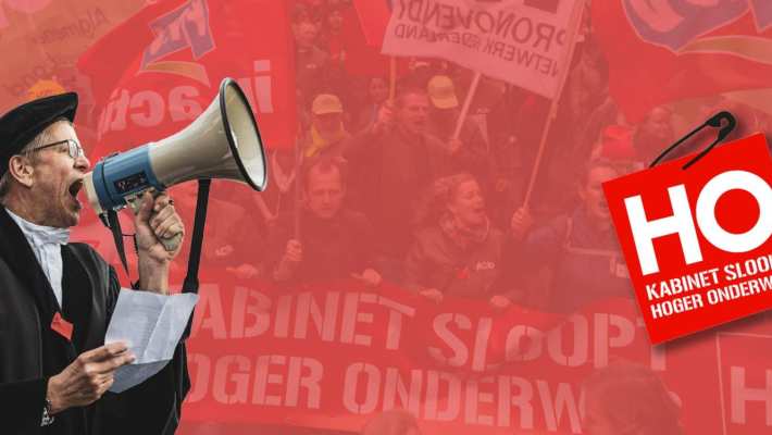 foto bij nieuwsbericht over staking tegen bezuinigingen in het hoger onderwijs