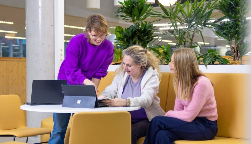Cursisten Kennismaken met Didactisch Coachen overleggen met elkaar.