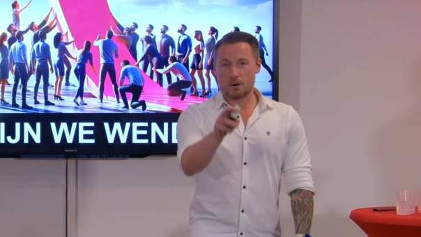 Jochem ten Böhmer en Jorn Bunk gaven de presentatie "AI binnen de HAN: Human in the Lead" op de studiedag