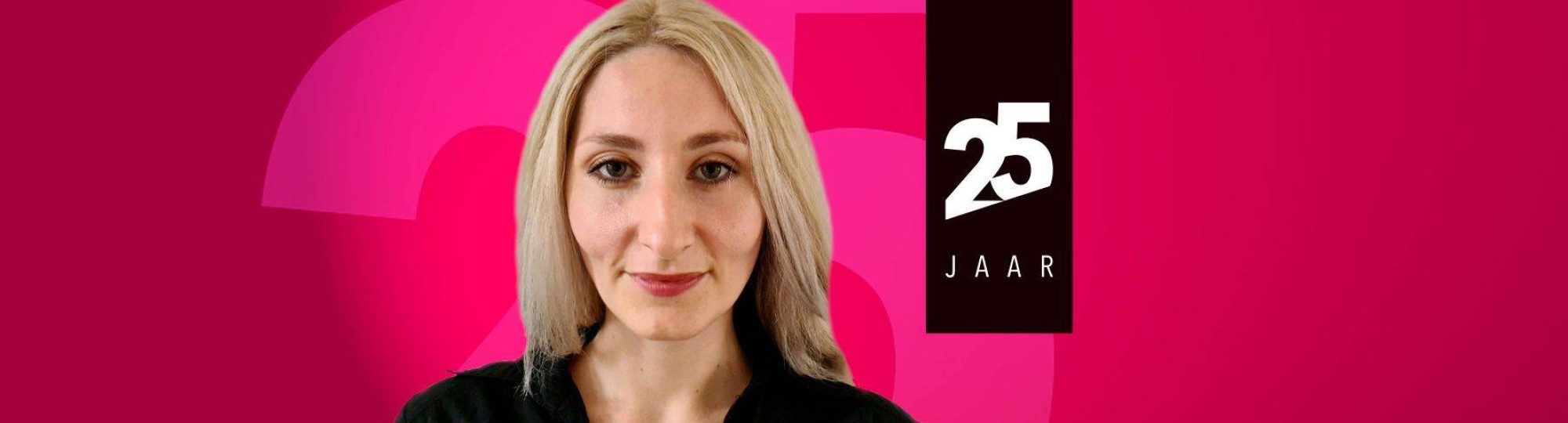 Banner met collega Sandra Breger in het kader van HAN 25 jaar