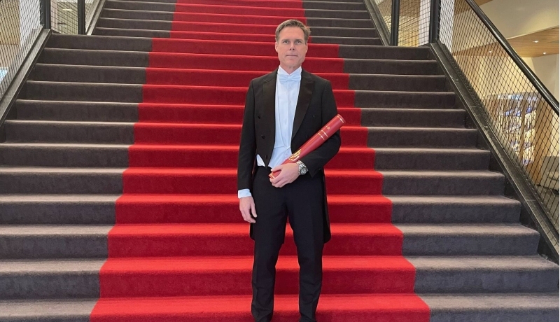Hans Kerstens tijdens zijn promotie