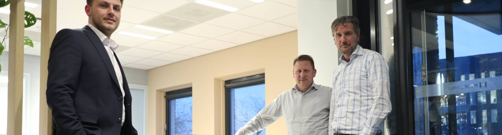 Brian en Alexander van Moore MKW en Fred van de HAN op locatie mij Moore MKW in Doetinchem.
