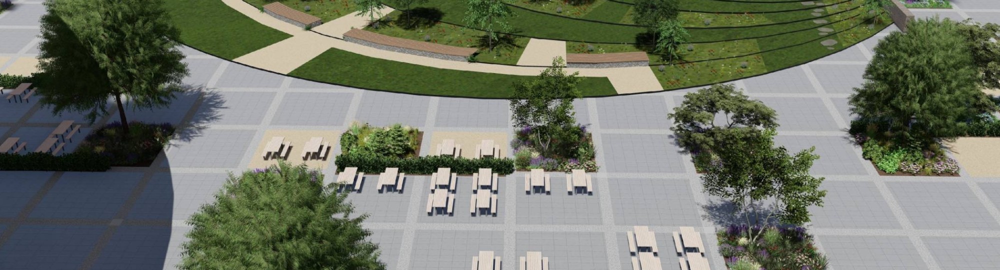3d ontwerp van het circular square op de campus in Arnhem