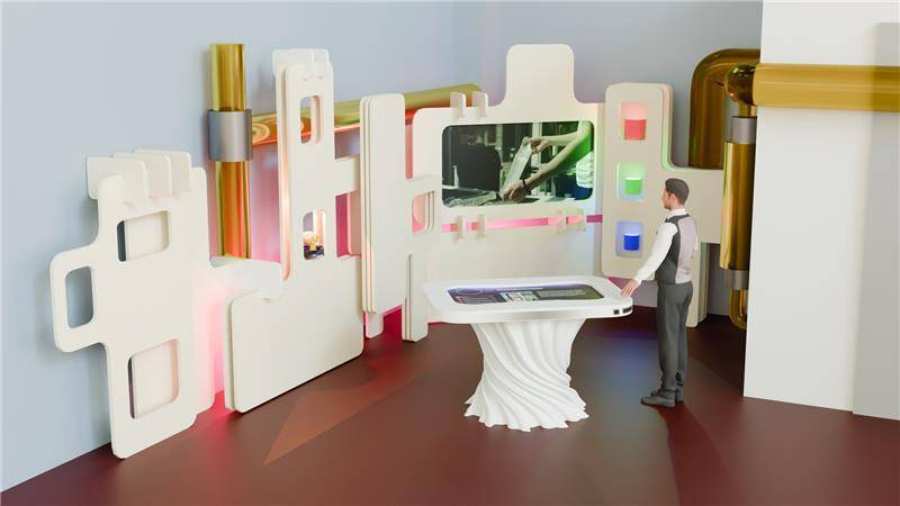 Etalage van iXperium Smart Industry op de HAN in Arnhem