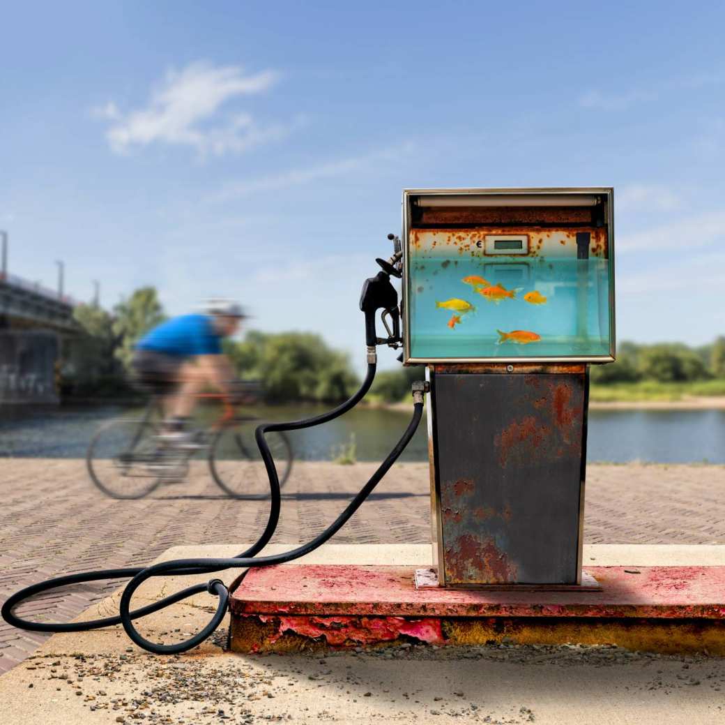 Changemakercampagne, let's change the way we move, benzinepomp, fietsen, Arnhem,