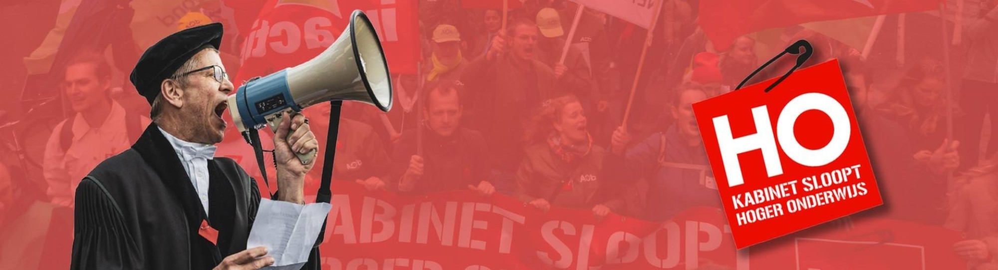 foto bij nieuwsbericht over staking tegen bezuinigingen in het hoger onderwijs