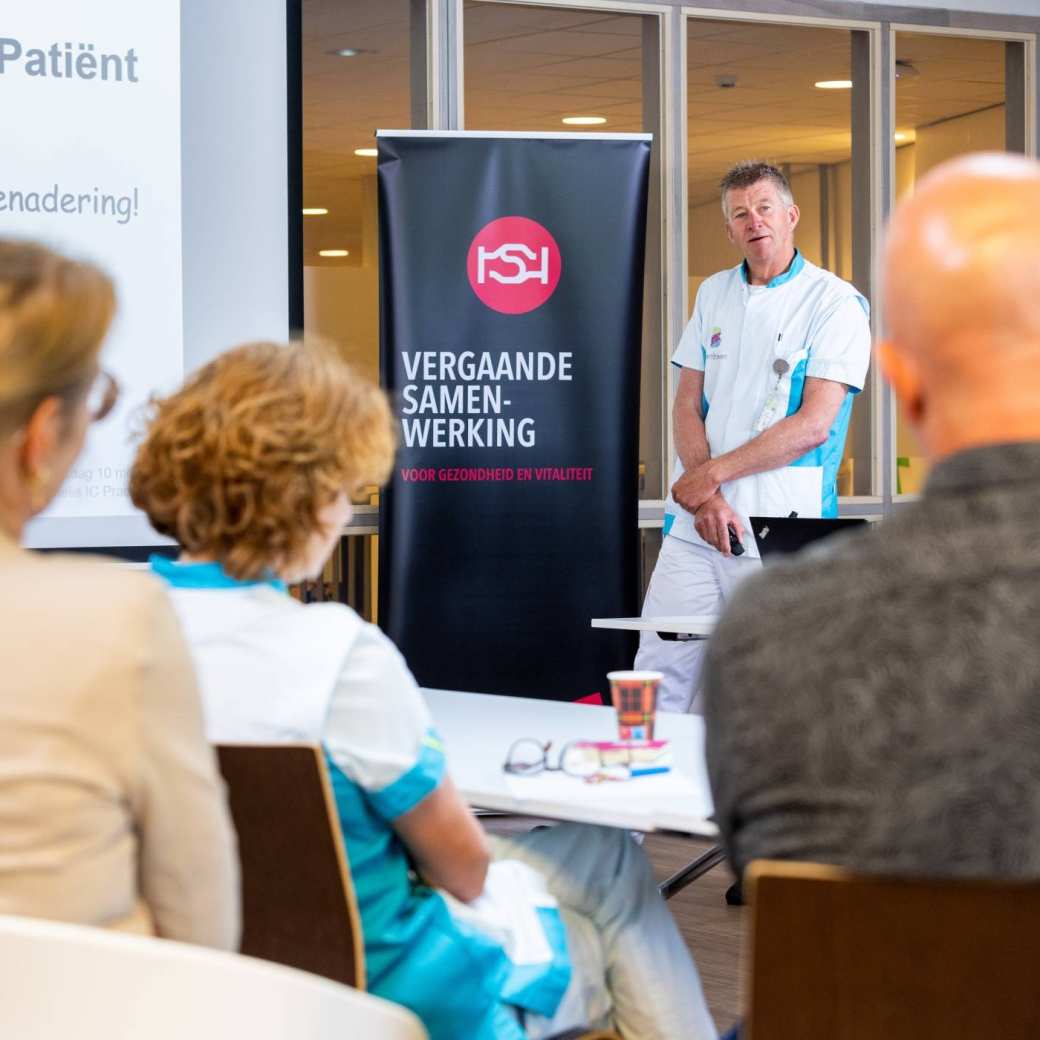 Fotoshoot vergaande samenwerking door HAN academie gezondheid en vitaliteit bij Bernhoven.