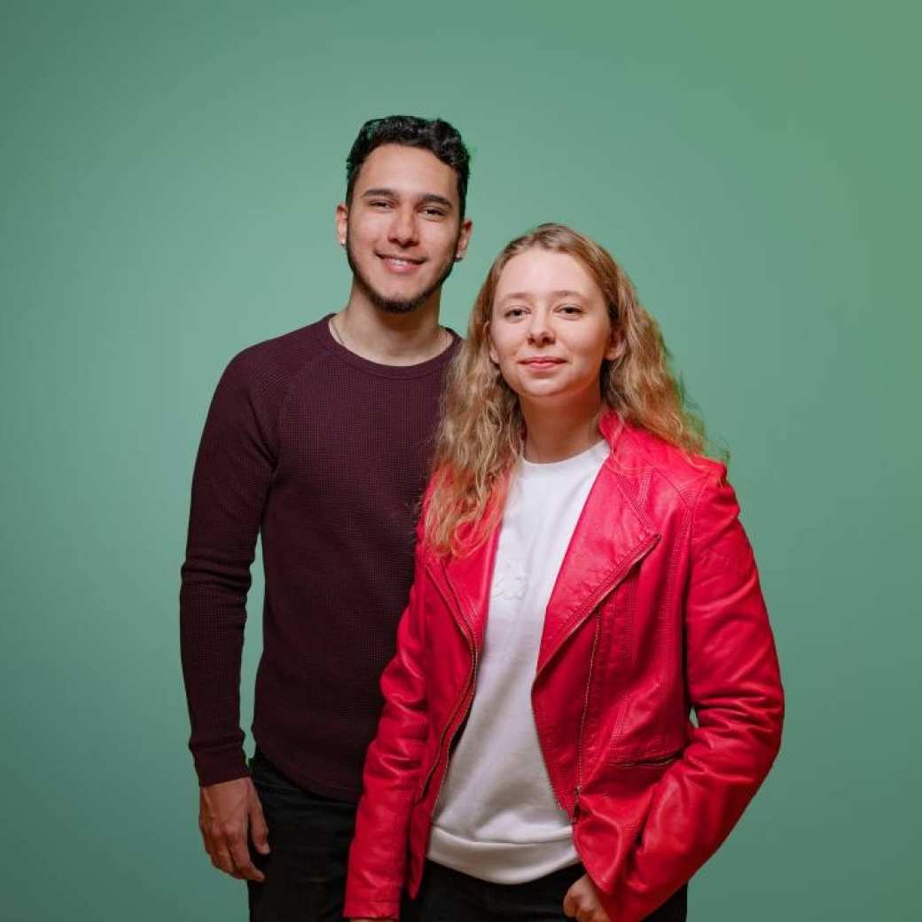 Campagnebeeld Jamill en Meliska groene achtergrond