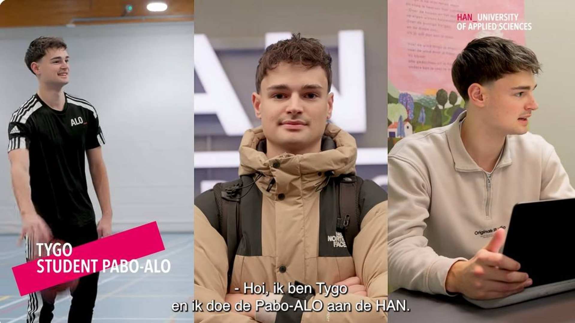 Een jongen met een jas aan met bruin haar.