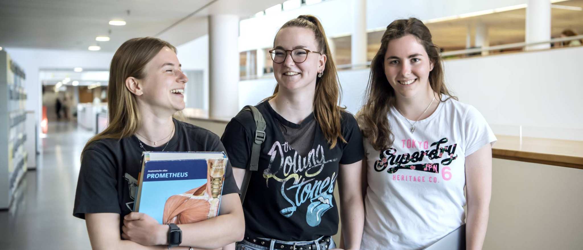 Fysiotherapie, K33 b1, lopen, drie studenten, boek-2
