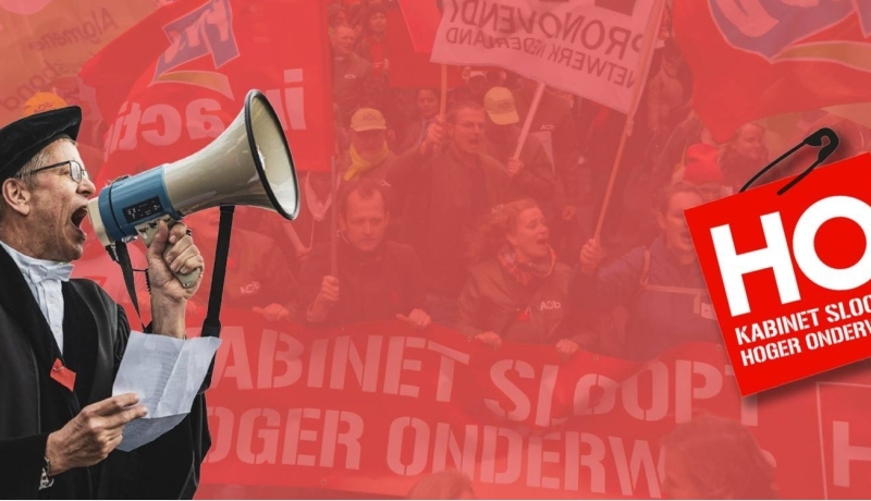 foto bij nieuwsbericht over staking tegen bezuinigingen in het hoger onderwijs