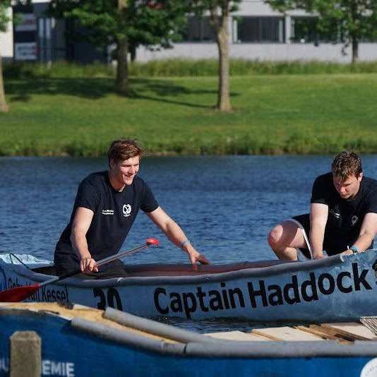 Lucas Verhofstad in de betonkano. Student Civiele Techniek