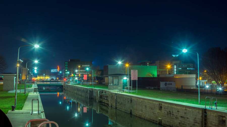 civiele techniek haven deventer nachtfoto