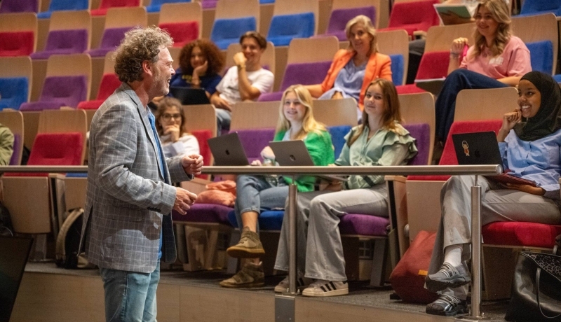 Studenten in een college