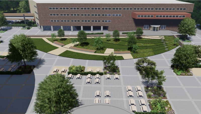 3d ontwerp van het circular square op de campus in Arnhem