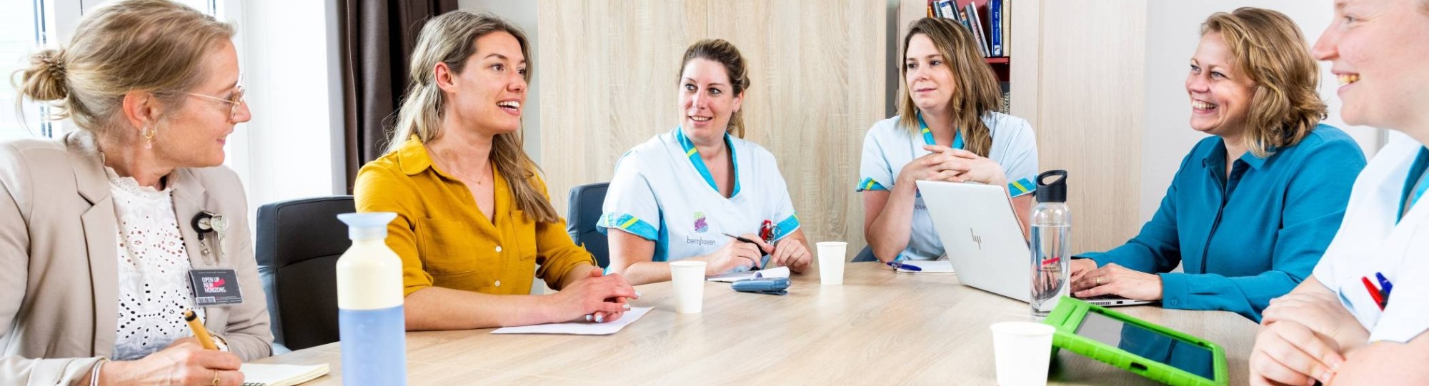 Fotoshoot vergaande samenwerking door HAN academie gezondheid en vitaliteit bij Bernhoven. 