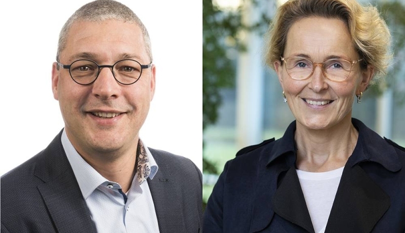 Gecombineerde portretfoto van Inge Vernooy en Robert-Jan Bes van Tennet. SEECE