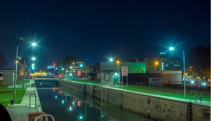 civiele techniek haven deventer nachtfoto